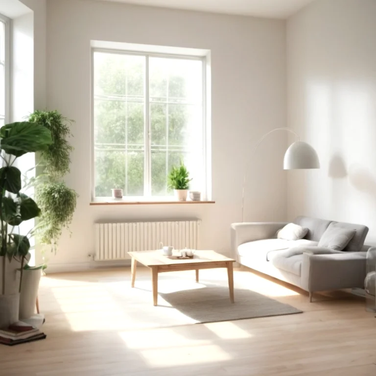 Moderner Luftreiniger im ruhigen Wohnbereich